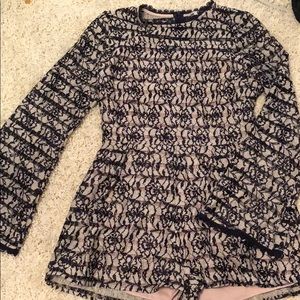 Long sleeve lace romper